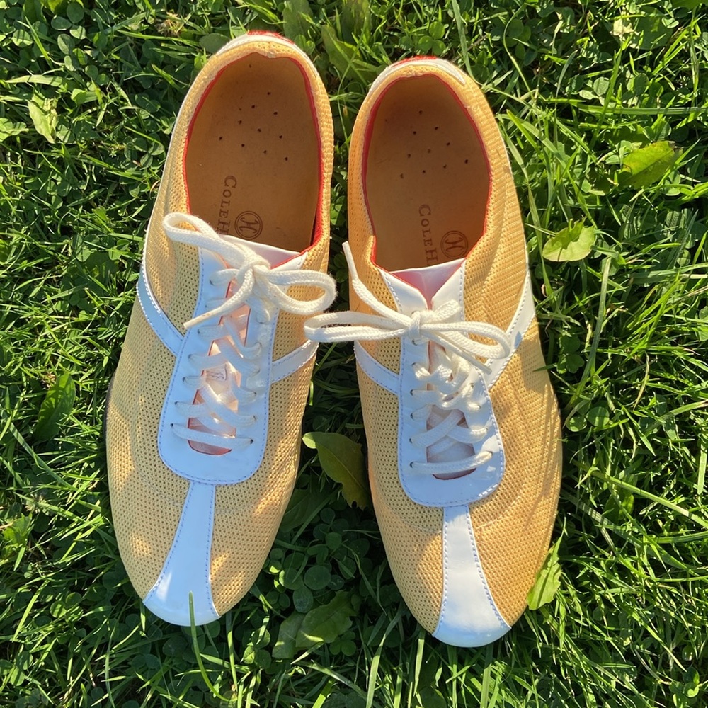 Cole Haan x Nike Air Vintage Yellow Mesh Sneaker Shoes Women's Size 9 - Picture 1 of 14